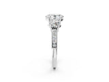 White gold Oval Three-Stone Diamond Ring with Pavé Band and Four-Prong Setting_28