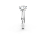 White gold Oval Three-Stone Diamond Ring with Prong Setting on a Classic Band_25