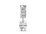 White gold Oval and Baguette Diamond Drop Pendant_4