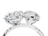 White gold Oval and Cushion Toi Moi Ring with Prong Setting and Micro Pave Band 4
