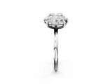 White gold Oval and Cushion Toi Moi Ring with Prong Setting and Plain Band 2