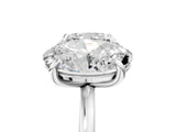 White gold Oval and Cushion Toi Moi Ring with Prong Setting and Plain Band 5