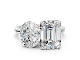 White gold Oval and Emerald Cut Toi Moi Ring with Prong Setting_67