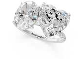 White gold Oval and Heart Toi Moi Ring with Prong Setting and Micro Pave Band 1
