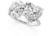 White gold Oval and Heart Toi Moi Ring with Prong Setting and Pave Band 1