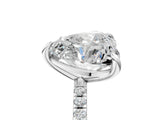White gold Oval and Heart Toi Moi Ring with Prong Setting and Pave Band 5