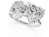 White gold Oval and Heart Toi Moi Ring with Prong Setting and Plain Band_14