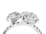 White gold Oval and Marquise Toi Moi Ring with Prong Setting and Micro Pave Band 4