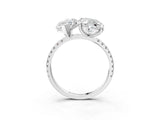 White gold Oval and Marquise Toi Moi Ring with Prong Setting and Pave Band_57