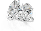 White gold Oval and Marquise Toi Moi Ring with Prong Setting and Pave Band_58