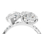 White gold Oval and Marquise Toi Moi Ring with Prong Setting and Pave Band_58