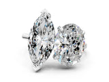 White gold Oval and Marquise Toi Moi Ring with Prong Setting and Plain Band_40