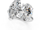 White gold Oval and Marquise Toi Moi Ring with Prong Setting and Plain Band_41