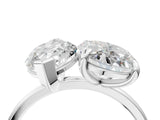White gold Oval and Marquise Toi Moi Ring with Prong Setting and Plain Band_44