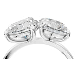 White gold Oval and Pear Toi Moi Ring with Prong Setting and Plain Band 4