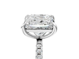 White gold Oval and Princess Toi Moi Ring with Prong Setting and Micro Pave Band 5