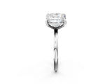 White gold Oval and Princess Toi Moi Ring with Prong Setting and Plain Band 2