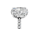 White gold Oval and Radiant Toi Moi Ring with Prong Setting and Micro Pave Band 5