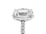 White gold Oval and Radiant Toi Moi Ring with Prong Setting and Pave Band_110