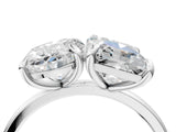 White gold Oval and Radiant Toi Moi Ring with Prong Setting and Plain Band 4