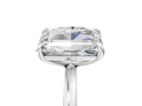 White gold Oval and Radiant Toi Moi Ring with Prong Setting and Plain Band 5