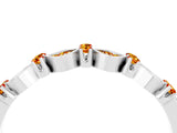 White gold Pavé Cushion Citrine Cluster Eternity Band with Prong Setting_22