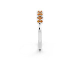 White gold Pavé Cushion Citrine Cluster Eternity Band with Prong Setting_8