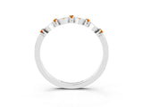 White gold Pavé Cushion Citrine Cluster Eternity Band with Prong Setting_9