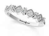 White gold Pavé Cushion Diamond Cluster Eternity Band with Prong Setting_77