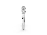 White gold Pavé Cushion Diamond Cluster Eternity Band with Prong Setting_78