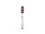 White gold Pavé Cushion Garnet Cluster Eternity Band with Prong Setting_20