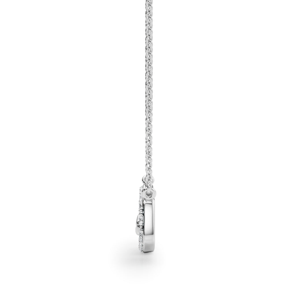 White gold Pavé Cushion Link Pendant with Shared Prong Setting 1
