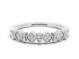 White gold Pavé Cushion Moissanite Cluster Eternity Band with Prong Setting_18