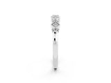 White gold Pavé Cushion Moissanite Cluster Eternity Band with Prong Setting_20