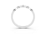 White gold Pavé Cushion Moissanite Cluster Eternity Band with Prong Setting_21