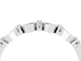 White gold Pavé Cushion Moissanite Cluster Eternity Band with Prong Setting_22