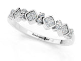 White gold Pavé Cushion Moissanite Cluster Eternity Band with Prong Setting_7