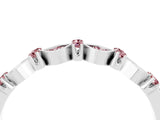 White gold Pavé Cushion Morganite Cluster Eternity Band with Prong Setting_10