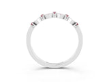 White gold Pavé Cushion Morganite Cluster Eternity Band with Prong Setting_9