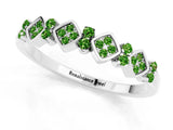 White gold Pavé Cushion Peridot Cluster Eternity Band with Prong Setting_19