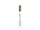 White gold Pavé Cushion Peridot Cluster Eternity Band with Prong Setting_20