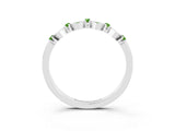 White gold Pavé Cushion Peridot Cluster Eternity Band with Prong Setting_9