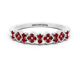 White gold Pavé Cushion Ruby Cluster Eternity Band with Prong Setting_6