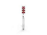 White gold Pavé Cushion Ruby Cluster Eternity Band with Prong Setting_8