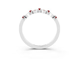 White gold Pavé Cushion Ruby Cluster Eternity Band with Prong Setting_9