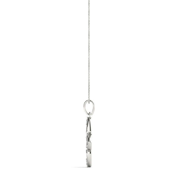 Silver Pavé Diamond Marquise Prong Pendant