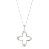 White gold Pavé Diamond Marquise Prong Pendant