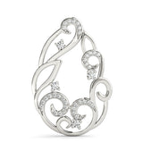 White gold Pavé Diamond Round Pendant with Four-Prong Setting 1