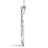 White gold Pavé Diamond Round Pendant with Four-Prong Setting 2