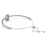 White gold Pavé Diamond Square Halo Adjustable Tennis Bracelet 1